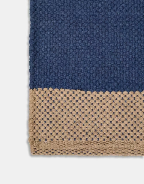 Indigo Sehaj Cotton Hand Woven Dhurrie