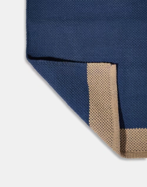 Indigo Sehaj Cotton Hand Woven Dhurrie