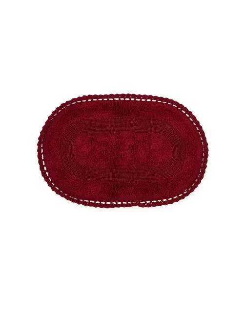 Red Cotton Woven Bathmat 50x80