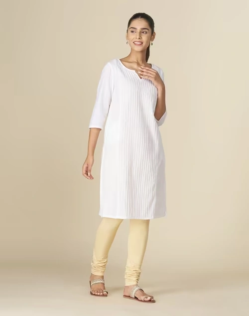 Cotton Blend Drawstring Churidar