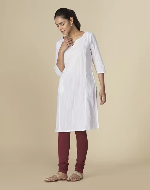 Cotton Blend Drawstring Churidar