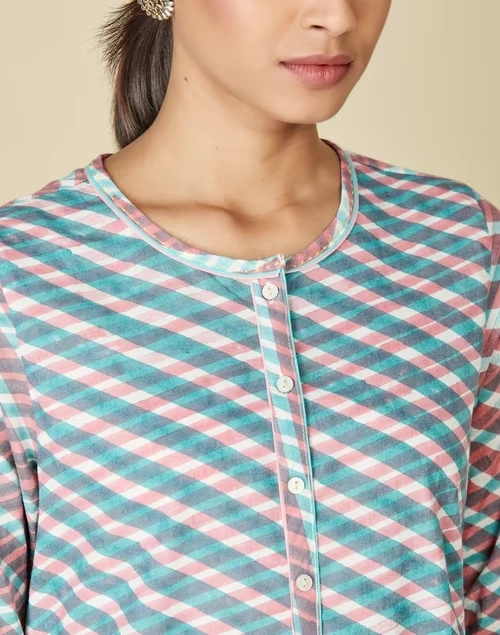 Hand Block Printed Cotton Knee Length Kurta