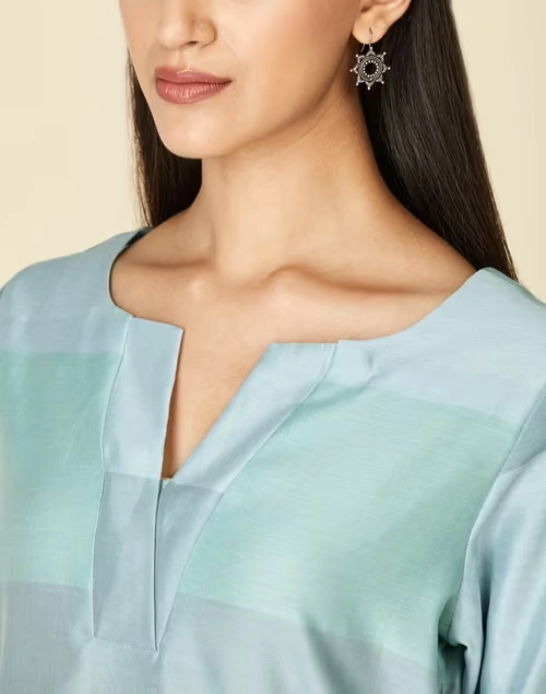 Cotton Silk Embroidered Long Kurta