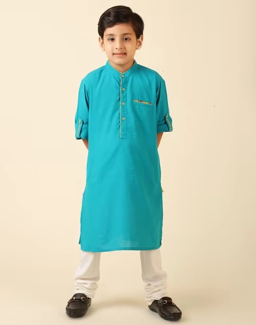 Cotton Chinese Collar Long Kurta