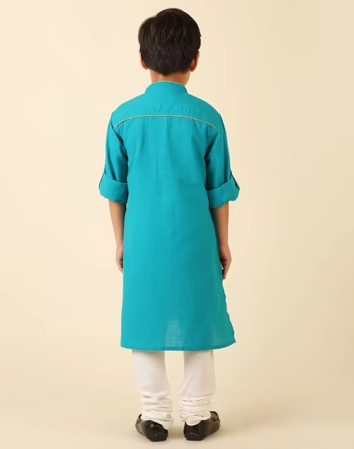 Cotton Chinese Collar Long Kurta