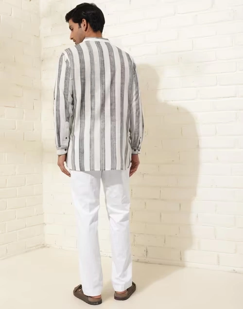 Grey Cotton Hand Block Printed Slim Fit 2Pc Set 4 Grey Cotton Hand Block Printed Slim Fit 2Pc Set