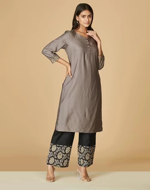 Black Cotton Silk Woven Ijar Pant 4 Black Cotton Silk Woven Ijar Pant