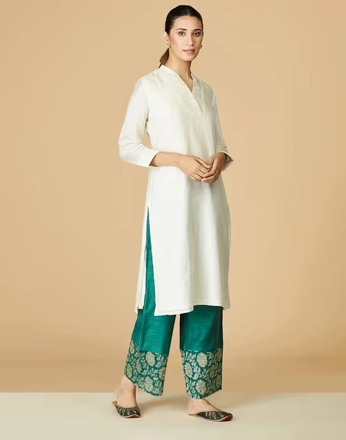 Green Cotton Silk Woven Ijar Pant 4 Green Cotton Silk Woven Ijar Pant