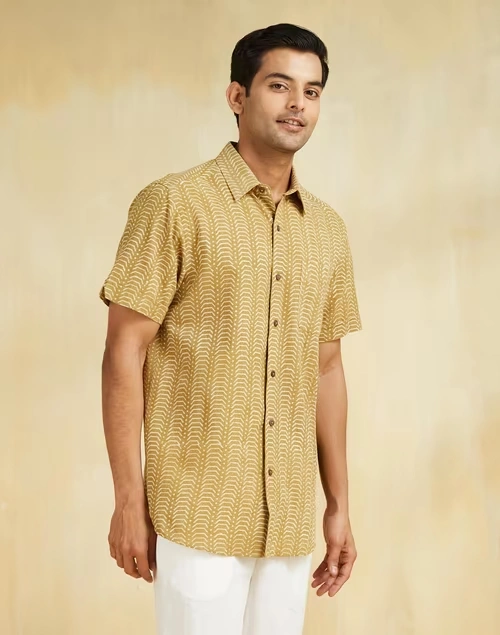 Beige Cotton Dabu Printed Shirt 3 Beige Cotton Dabu Printed Shirt