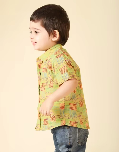 Green Cotton Printed Shirt 3 Green Cotton Printed Shirt