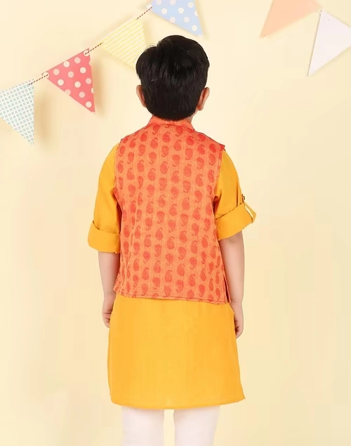 Orange Cotton Dobby Jacket 4 Orange Cotton Dobby Jacket