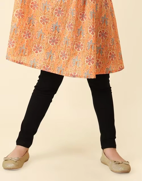 Black Cotton Blends Legging