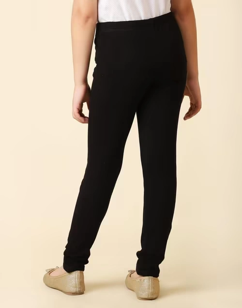 Black Cotton Blends Legging