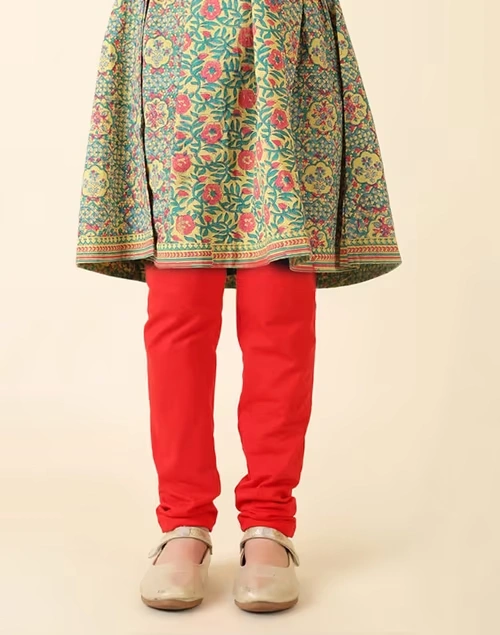 Red Cotton Blend Legging