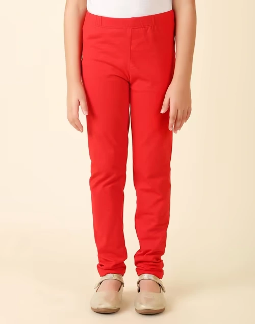 Red Cotton Blend Legging