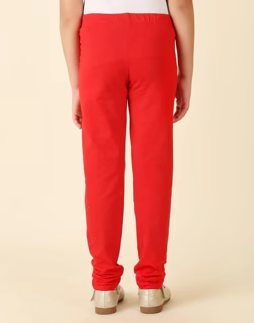 Red Cotton Blend Legging
