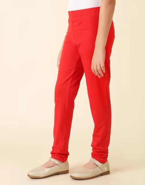Red Cotton Blend Legging