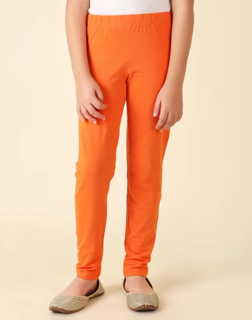 Orange Cotton Blend Legging
