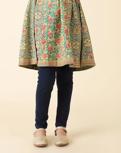 Navy Cotton Blend Legging