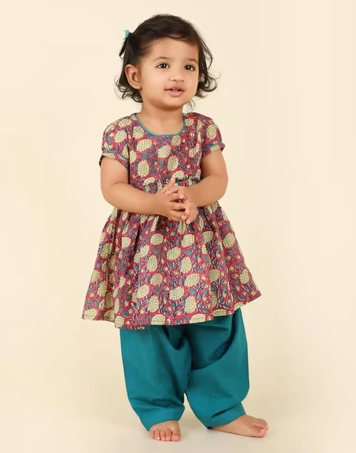 Pink Cotton Printed Salwar Set