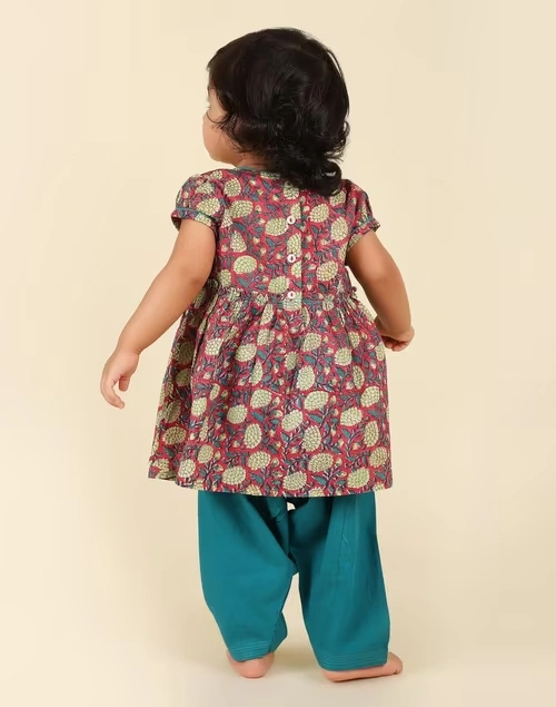 Pink Cotton Printed Salwar Set