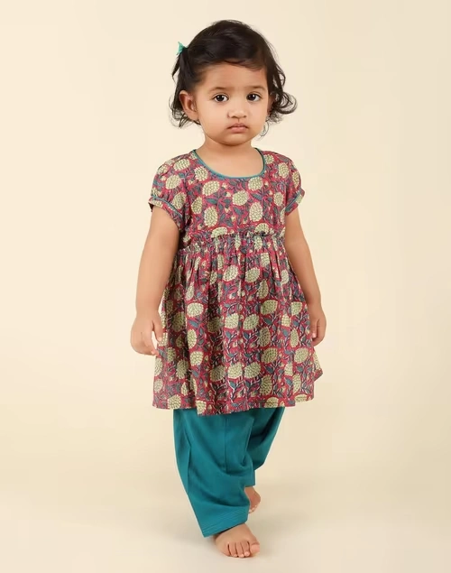 Pink Cotton Printed Salwar Set 3 Pink Cotton Printed Salwar Set