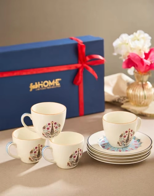 Lavanya Cup And Saucer Gift Set Of 4