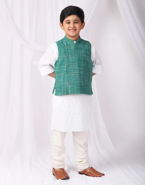 Cotton Bana Woven Nehru Jacket