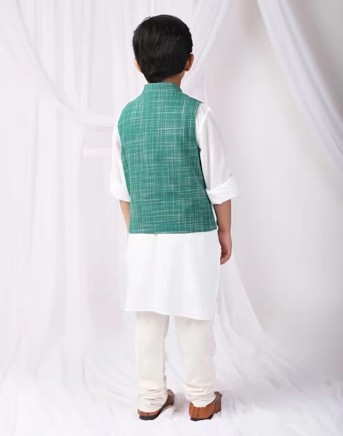 Cotton Bana Woven Nehru Jacket