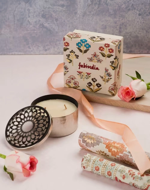 Silver Idris Candle Lavendar Fragrance Gift Set