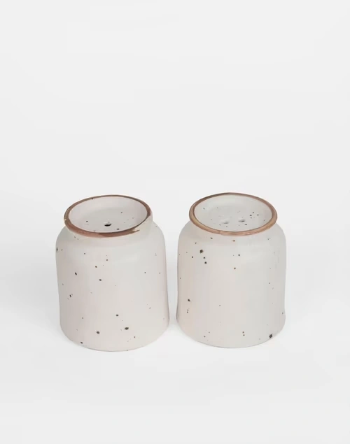 Ivory Kadir Ceramic Glazed Salt & Pepper Set