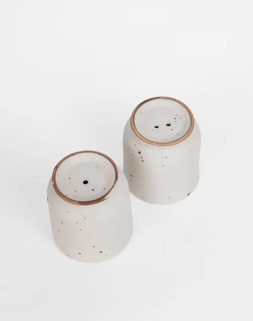 Ivory Kadir Ceramic Glazed Salt & Pepper Set