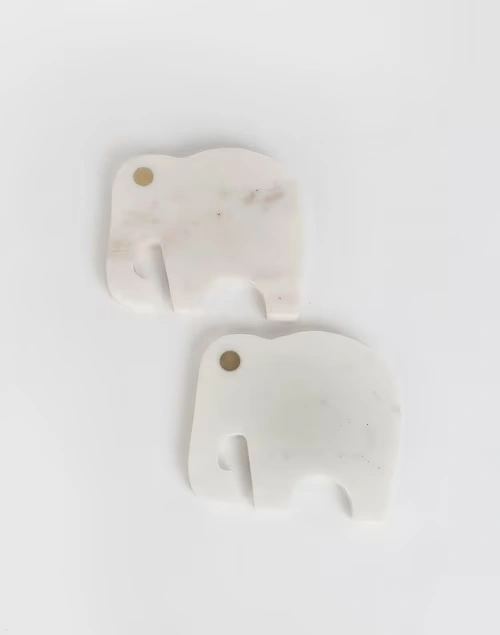 Ivory Adweta Stone Coasters Set of 2