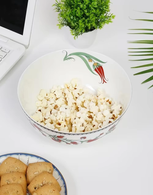 Avasa Decaled Ceramic Serving Bowl Large