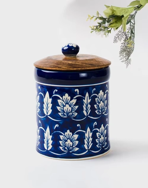 Blue Neelkamal Ceramic Painted Jar