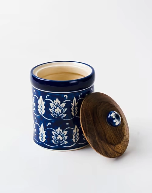 Blue Neelkamal Ceramic Painted Jar