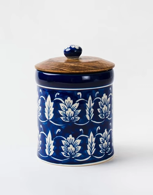 Blue Neelkamal Ceramic Painted Jar
