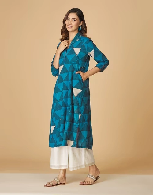 Cotton Printed Straight Long Kurta