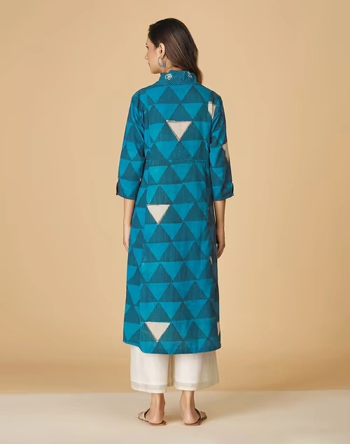 Cotton Printed Straight Long Kurta