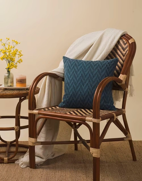 Blue Inaya Cotton Woven Cushion Cover