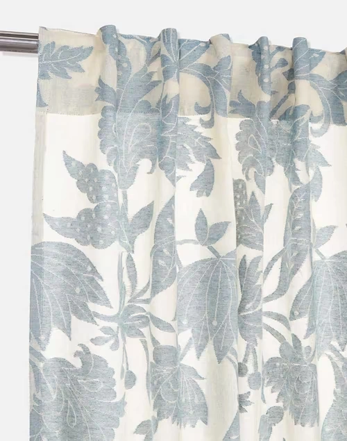 Blue Dhruv Cotton Semi Sheer Curtain | 1Pc