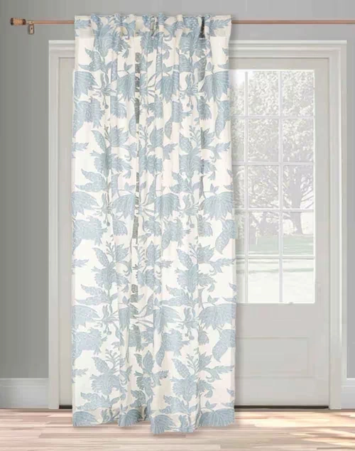 Blue Dhruv Cotton Semi Sheer Curtain | 1Pc