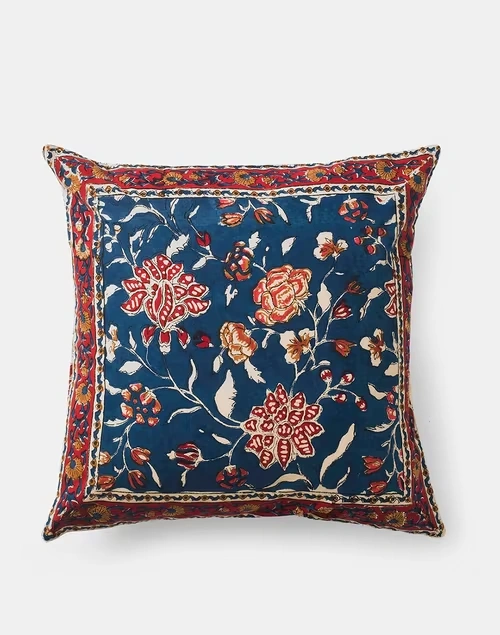 Blue Mehulika Cotton Printed Cushion Cover