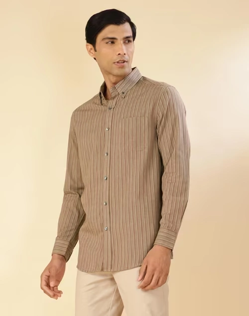 Grey Cotton Striped Shirt 3 Grey Cotton Striped Shirt
