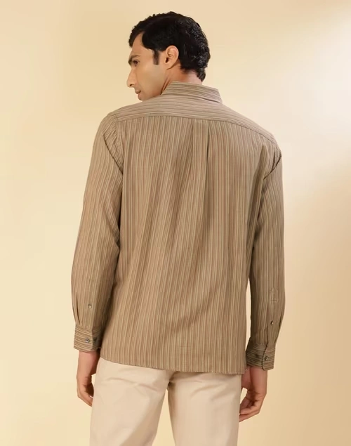 Grey Cotton Striped Shirt 4 Grey Cotton Striped Shirt