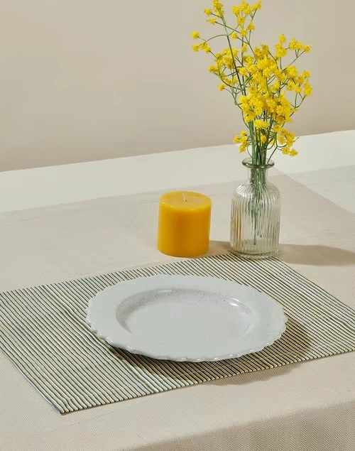 Blue Sukriti Cotton Printed Mat Set Of 6