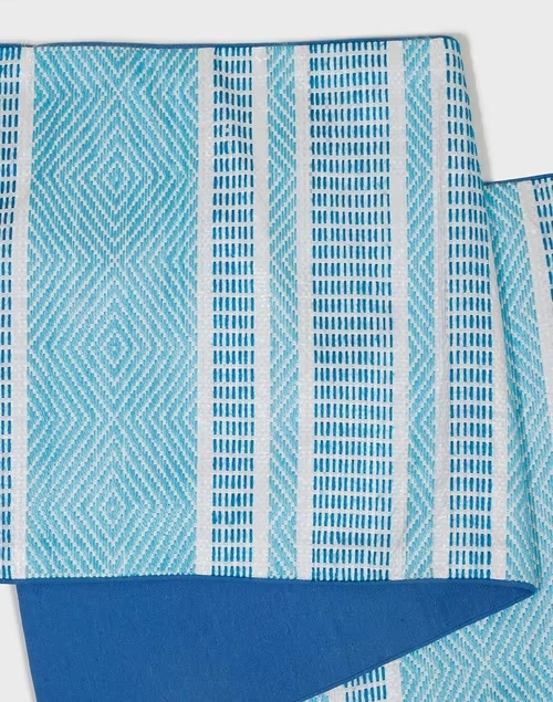 Blue Tarini Polyester Blend Embroidered Runner 4 Blue Tarini Polyester Blend Embroidered Runner