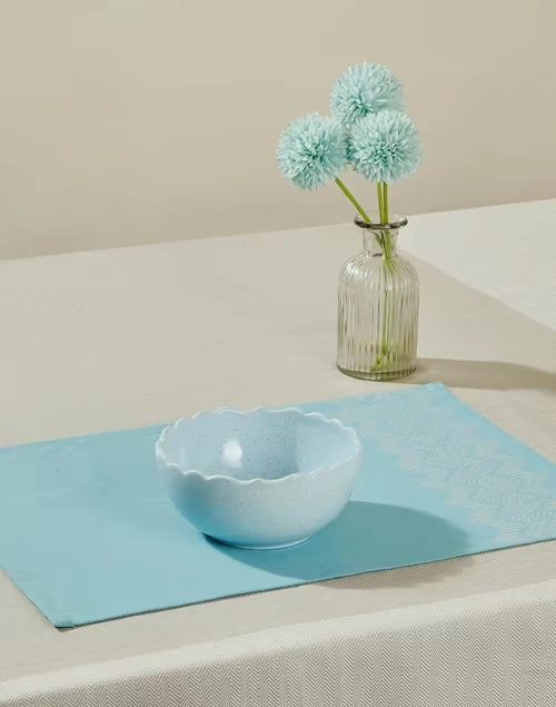 Blue Advika Cotton Printed Mat Set Of 6