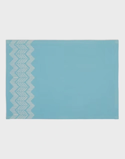 Blue Advika Cotton Printed Mat Set Of 6