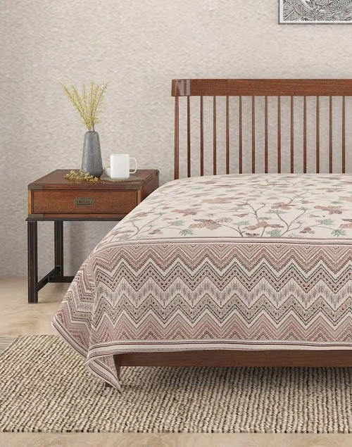 Multi Inaya Cotton Printed Double Bed Cover